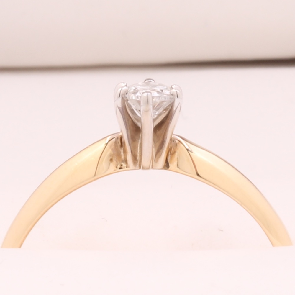1/4 Carat Solitaire Diamond Gold Engagement Ring - Picture 5 of 7